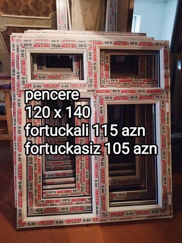 Plastik pəncərələr: Plastik qapi ve Penceteler kv 55 azn bawlayaraq 120 x 140 fortuckali — 2