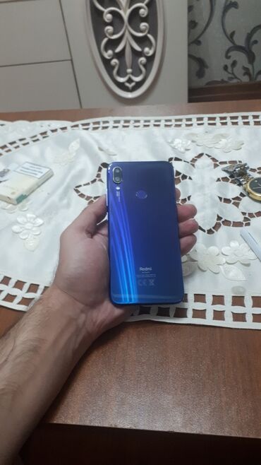 c4 b0phone x: Xiaomi Redmi Note 7, 128 GB, rəng - Göy, 
 İki sim kartlı, Face ID, Sənədlərlə