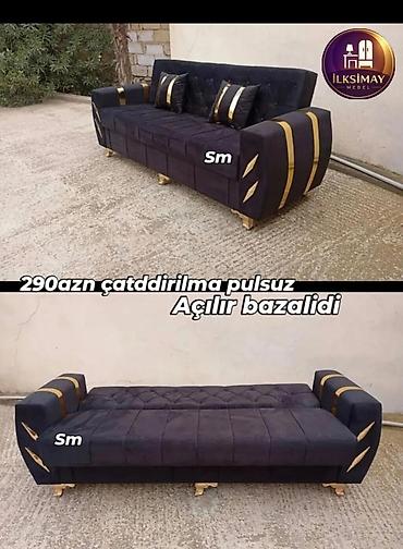 Divanlar: Qonaq otağı üçün velur parça divanlar - Material: yumşaq və davamlı — 1