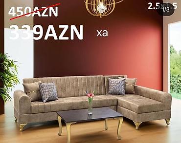 divalar: Künc divan – L şəklində, müasir dizayn - Ölçü: 2.5 x 1.5 m (şəkildə — 1