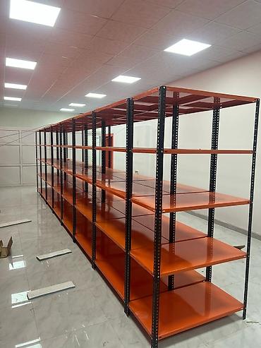 Metal anbar/mağaza rəf sistemi - Material: qalın metal profillər və