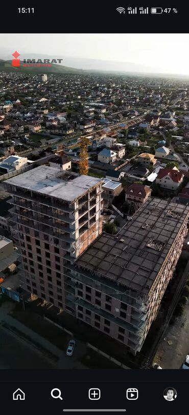 ала арча отель: 1 комната, 47 м², Элитка, 9 этаж, ПСО (под самоотделку)