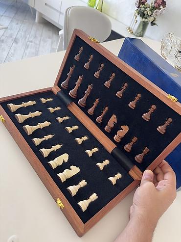İdman oyunları: Taxta şahmat dəsti – Gold Knight Chess Set - Klassik dizaynlı — 3