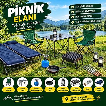 mini manqal: Piknik ləvazimatları icarə verilir - Daşına bilən, qatlanan iki ədəd — 6