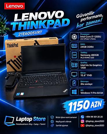 💻 Lenovo ThinkPad 21E6005VRT — Core i7 | 24GB RAM | SSD 💰 Qiymət