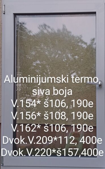 Prozori: Aluminijumski termo prozori – više dimenzija i varijanti - Kupatilski — 12