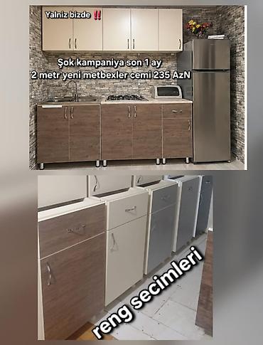 tum: Məhsul: 2 metrlik hazır mətbəx mebeli dəsti Xüsusiyyətlər: - Üst və — 1