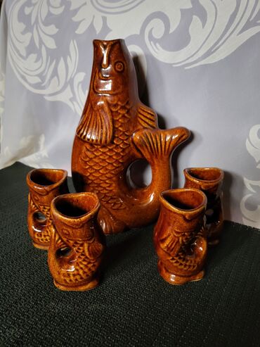 Čaše: Komplet nov za pice rucni rad 60te.Poljska. Komplet braon,rucni — 5