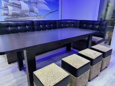 купить кухонный гарнитур угловой: Стол и стул для зала, цвет - Черный