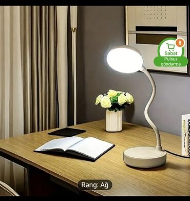 mebel ustu: USB ilə işləyən ağ masa üstü işıq