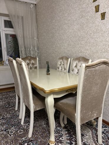 Masa və oturacaq dəstləri: Yemək otağı dəsti – masa və stullar - Klassik üslubda yemək masası — 26