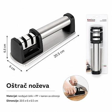 KMT Oštrač noževa sa ručkom od nerđajućeg čelika 2407780-A Ručni