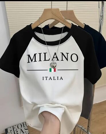 детские футболки однотонные: Мужская футболка, Milano, Одноместный, цвет - Черный