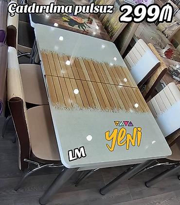 plasmas stol stullar: Mətbəx üçün, Yeni, Açılmayan, Dördbucaq masa, 4 stul — 1