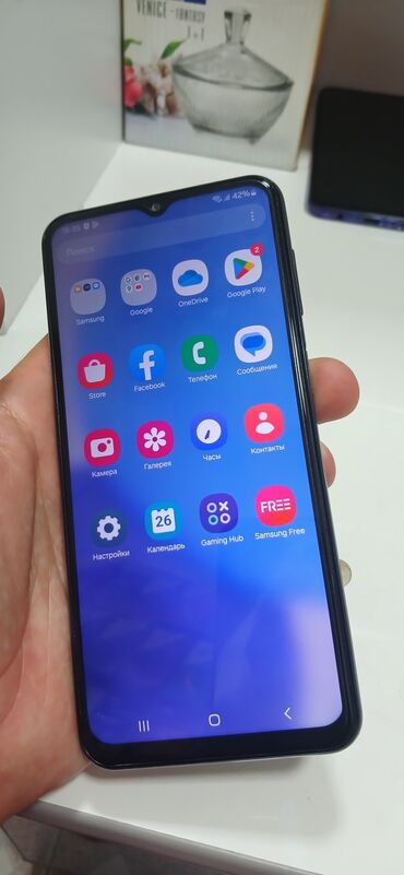 işlənmiş samsung telefonları: Samsung Galaxy A23, 128 ГБ, цвет - Голубой, Отпечаток пальца