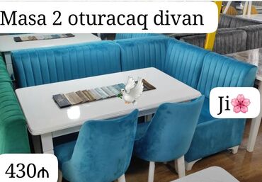 Divanlar: Künc divan və masa desti yeni