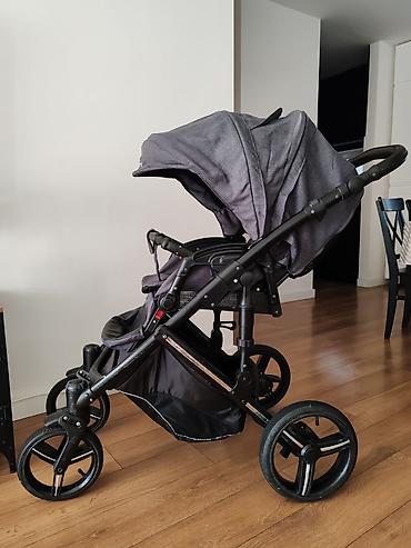 Kolica za bebe: Bebetto dečija kolica 3u1, tamno siva– auto sedište jaje-sinteza — 10