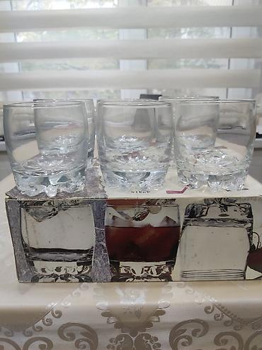 xonca desti: Stəkanlar, rəng - Ağ, Şüşə, 6 ədədli dəst, 300 ml, Türkiyə — 1
