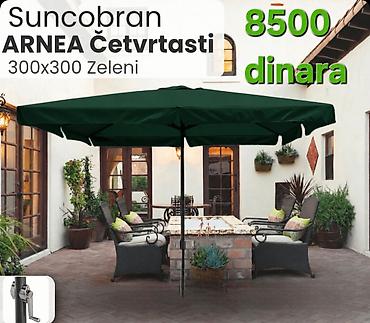greje: Suncobran ARNEA, četvrtasti, dimenzije 300 x 300 cm, zelene boje — 1