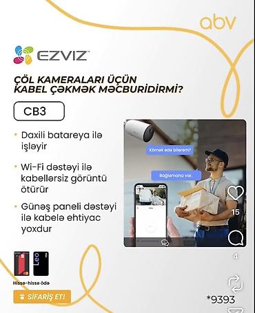 ezviz kamera: EZVIZ CB3 – Smart Home Battery Camera EZVIZ CB3 kameraları üçün kabel — 1