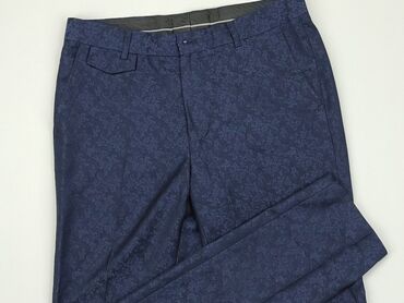 niebieska bluzki w kwiaty: Material trousers, S (EU 36), condition - Perfect