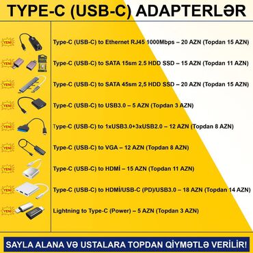Digər kompüter aksesuarları: Adapterlər/Keçidlər SAYLA ALANA VƏ USTALARA TOPDAN QİYMƏTLƏ VERİLİR! — 6