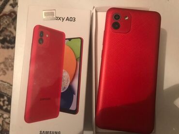 samsung i620: Samsung Galaxy A03, 64 GB, rəng - Qırmızı, Sensor, Barmaq izi, İki sim kartlı