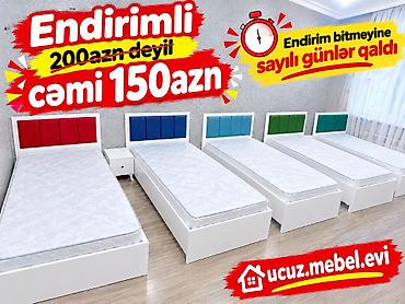 Yataq dəsti – tək nəfərlik, ağ karkaslı və yumşaq başlıqla. - Rəng