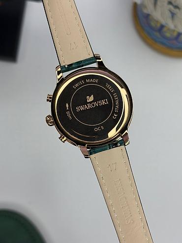 dekor saatler: Swarovski qadın qol saatı – yaşıl rəngli, zərif və parlaq dizayn - — 6