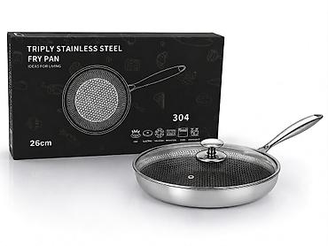 pan: Сковорода TRIPLY STAINLESS STEEL Fry Pan 26 см с крышкой - Диаметр — 1