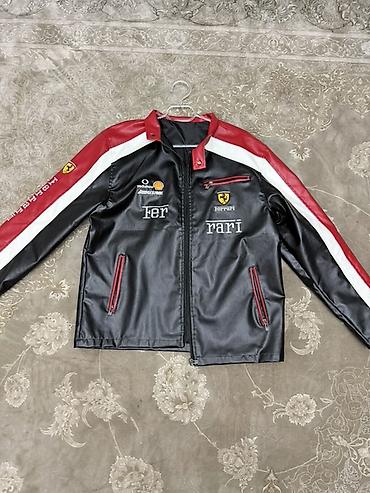 rich team: Мужская кожаная куртка в гоночном стиле Ferrari. XXL экокожа Есть — 1