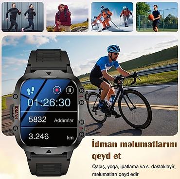 Smart saatlar: Yeni, Smart saat, Sensor ekran, rəng - Qara — 5