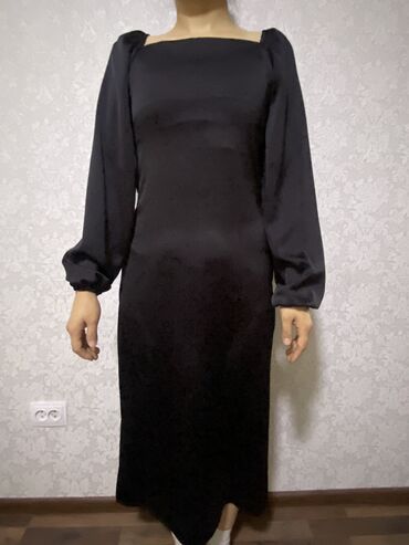 шелк: Вечернее платье, Средняя модель, Шелк, С рукавами, S (EU 36)