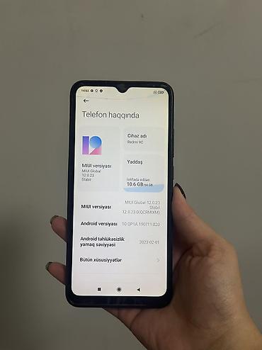 redmi 9 kabrolari: Redmi 9C, 64 GB, rəng - Qara, İki sim kartlı — 9