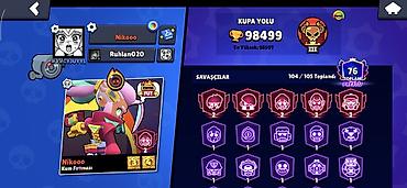 hanı: Məhsul: Brawl Stars oyun hesabı Xüsusiyyətlər: - Kupa yolu: 98,499 — 1
