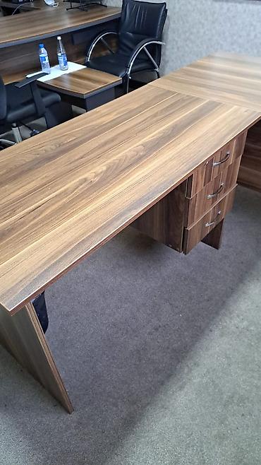 lepe: Ofis üçün L formalı menecer masasının dəsti - Material: laminat/MDF — 3