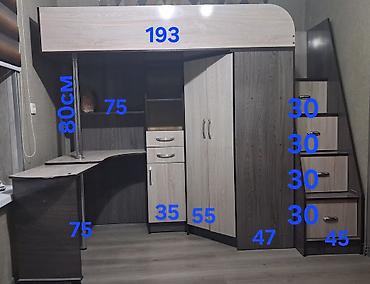 комплект мебели: Детская модульная мебель “кровать‑чердак” с полноценным рабочим и — 2