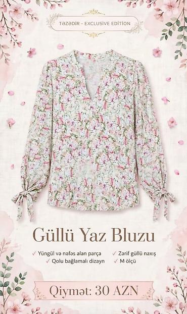 capa: Güllü Yaz Bluzu – Exclusive Edition - Naxış: Zərif çiçəkli print - — 1