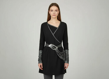 bluzki z dekoltem v plus size: Women`s dress, size S