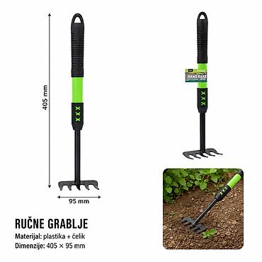 KMT Plastična drška 5‑zupčaste grabulje 9363789 Ručne grabulje sa 5