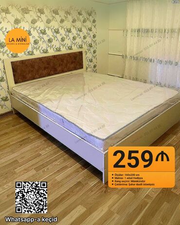 кровать двуспальная: LA Mini yataq dəsti - Ölçü: 160x200 sm - Çarpayı konstruksiyası
