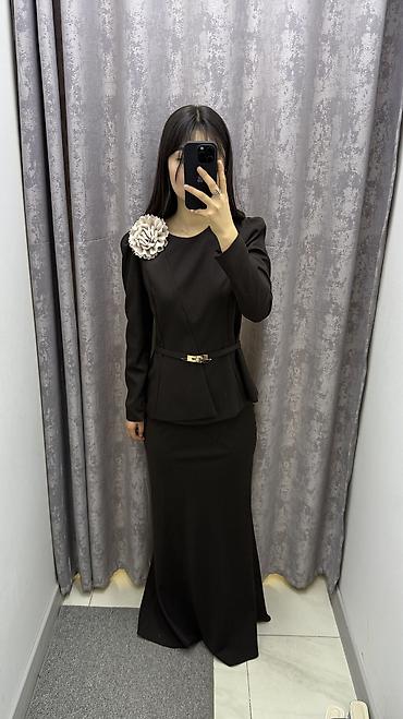 Повседневные платья: Повседневное платье, Турция, Осень-весна, Длинная модель, Трикотаж, Прямое, S — 7