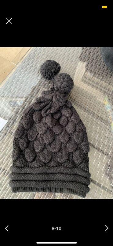 Baş geyimləri: 5-10 azn Qadınlar üçün şapka dəsti - Model 1: Açıq boz rəngli, yumşaq — 8