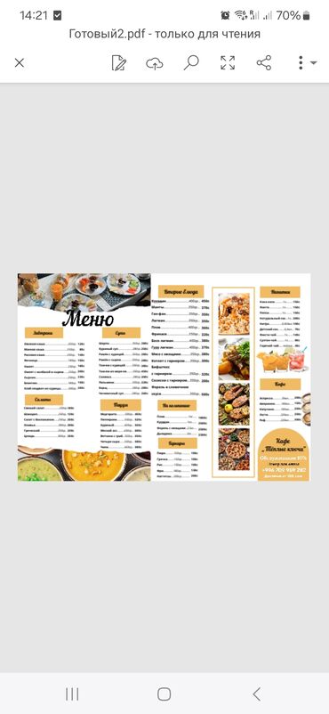 Другие услуги: Делаю меню для фастфуда, столовой. Разробатываю дизайн по вашему — 6