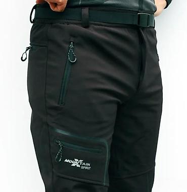Trenerke: Muške planinarske/trekking pantalone – crne - Softshell materijal — 6