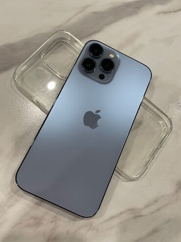 фотограф без опыта: IPhone 13 Pro Max, Б/у, 256 ГБ, Sierra Blue, Защитное стекло, Чехол, 77 %