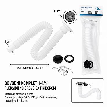 KMT Cev 1 sa cev 1 set 114# – fleksibilni odvodni komplet za lavabo