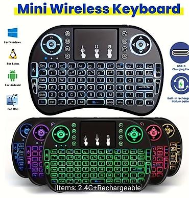 tv arxasi: Mini Wireless Keyboard – 2.4G + Doldurulan - Kompakt, portativ mini — 1