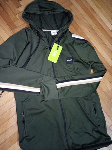 jakne c a: Sweatshirt, XL (EU 54), Boss, color - Khaki, With a hood