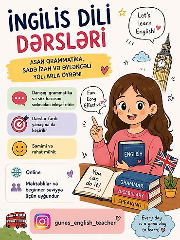 online ingilis dili müəllimi: Müəllim tələb olunur, Xarici dillər, 3-5 illik təcrübə — 1